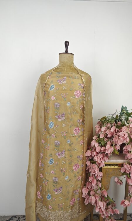 Yellow unstitched suit