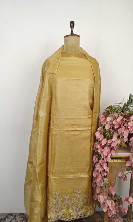 Yellow unstitched suit
