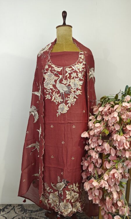 Brick red unstitched suit