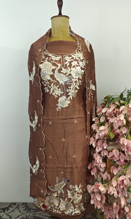 Brown unstitched suit