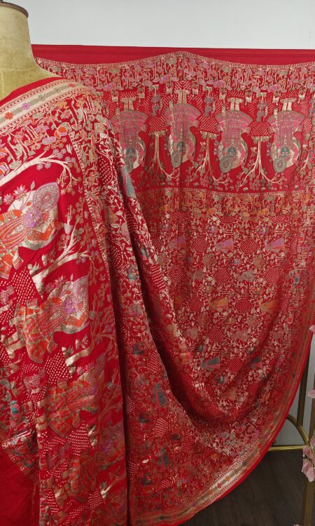 Red georgette bandhani dupatta
