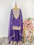 Purple colour suit with sharara