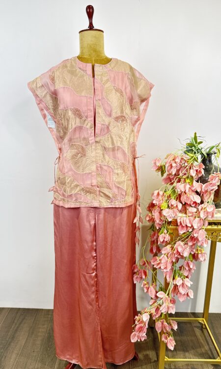 Peach colour indo western