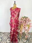 Pink colour silk saree