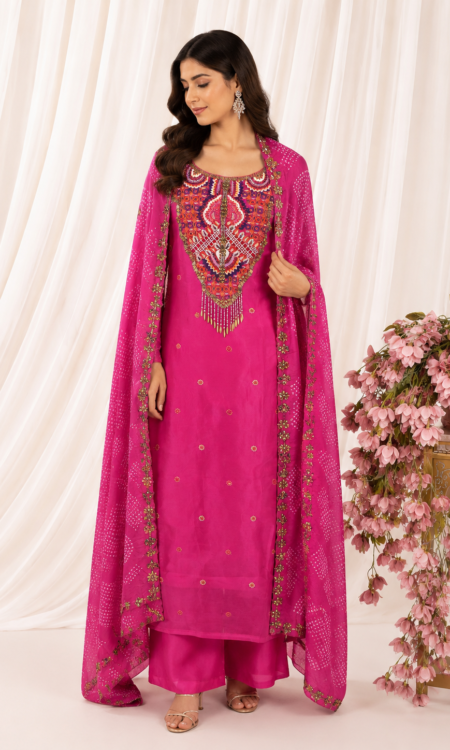Organza unstitched suit