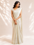 Light pista green colour organza saree