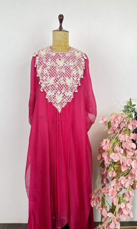 Hot Pink kaftan with haram pants
