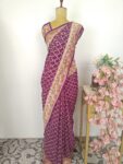 Purple bandhani saree