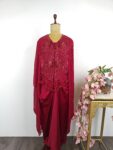 Maroon colour indo western