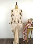 Beige colour top with drape skirt
