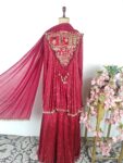 Red colour suit with sharara