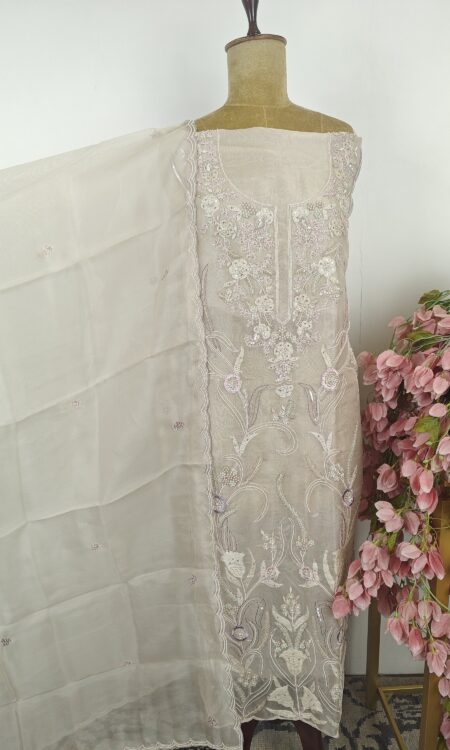 White unstitched suit