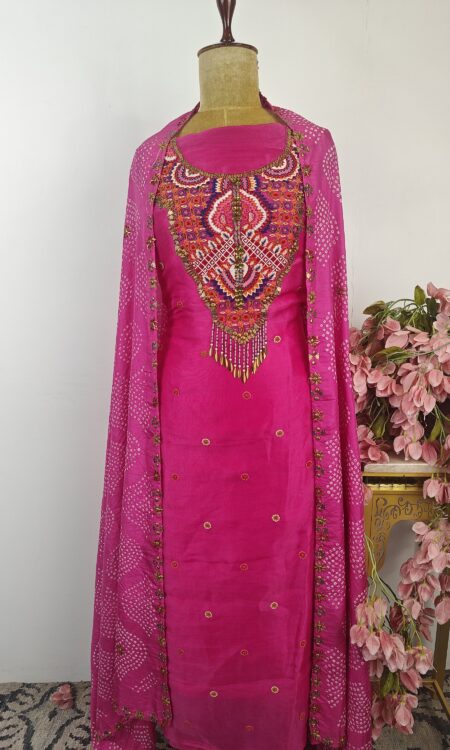 Organza unstitched suit