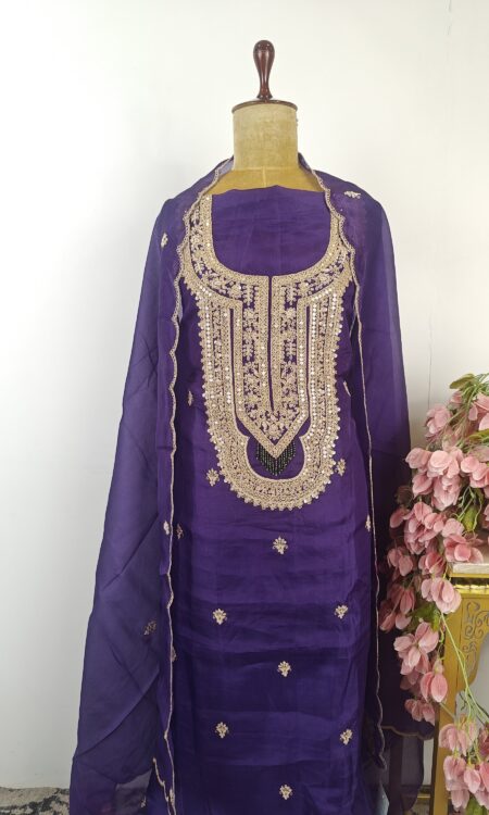 Organza unstitched suit