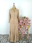 Beige colour jacket with flared pants