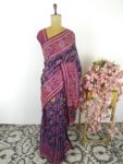Purple colour single ikkat saree