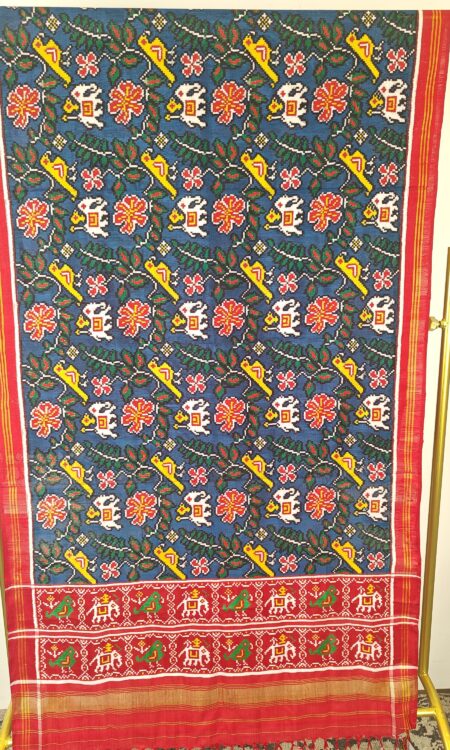 Blue colour double ikkat dupatta