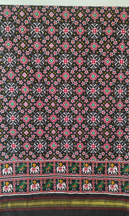 Black colour double Ikkat dupatta