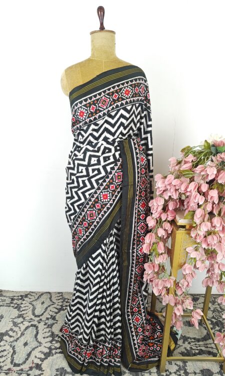Black colour patola saree