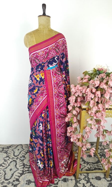 Pink colour Patola saree