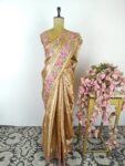 Orange colour banarasi tissue saree