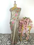 Green colour banarasi tissue saree