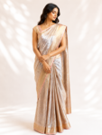 Peach colour tissue organza saree