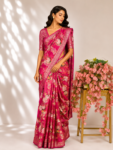 Pink colour silk saree