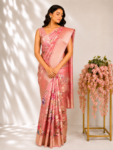 Peach colour silk saree