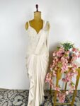 White corset with drape skirt