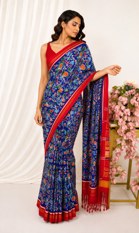 Blue colour patola saree