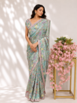 Pista Green Parsi Gara Saree