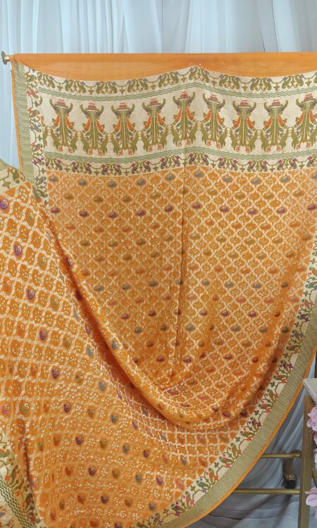Yellow bandhani dupatta