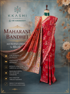 Banarasi Saree with Bandhani Dupatta | Meenakari Styling by KKASHI