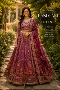 Printed Falling Silk Lehengas | Pearl & Bead Embellished Collection by KKASHI