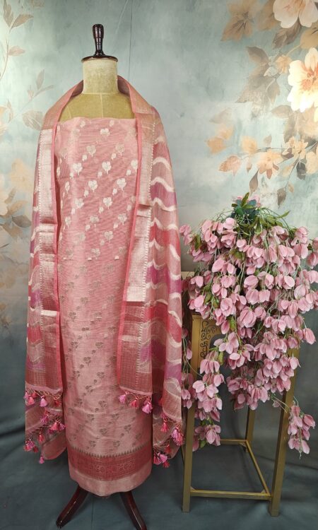 Dusty rose pink unstitched tissue suit