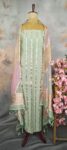 Pastel Mint Green with soft blush pink and champagne-gold accents, creating a fresh, elegant pastel palette.