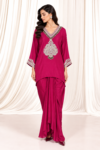 HOT Pink Indo-Western with Embellished Top & Drape Skirt