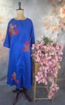 Floral blue elegance single kurta