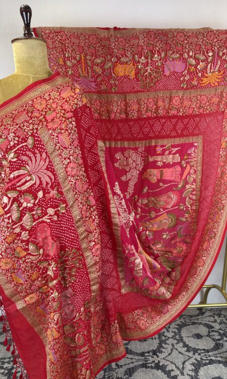 Pink Shrinath Ji Inspired Dupatta
