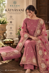 KĀTYĀYANĪ Chanderi Unstitched Suit with Bandhani Dupatta | KKASHI