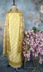 Lemon Yellow / Soft Marigold Yellow — a luminous warm yellow with a subtle golden sheen from the tissue weave.