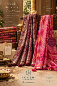 Bandhani Pīliya with Paithani-Concept Border | Dori & Sequins | KKASHI