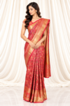 Red Patola-Inspired Kanchi Saree with Meenakari & Gold Zari
