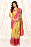 Gold Kanchi Tissue Saree with Pink Patola-Inspired Border 1 5be1f89e-63af-4d24-baa6-709a0d0c7637-2