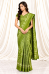 Green Ikkat Patola Saree with Floral & Elephant Motifs