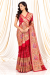 Red Bandhani Saree with Multicoloured Paithani Border 1 873fe457-2742-443a-b9ae-5cbcae66a098