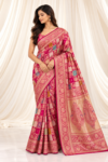 Pink Rankat Banarasi Silk Saree with Kadwa Meenakari Border