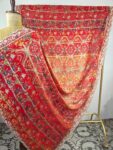 Red-orange colour jungla concept bandhani dupatta