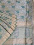 Sea Green & Pastel Green Kanchi Saree with Floral concept & Gold Zari